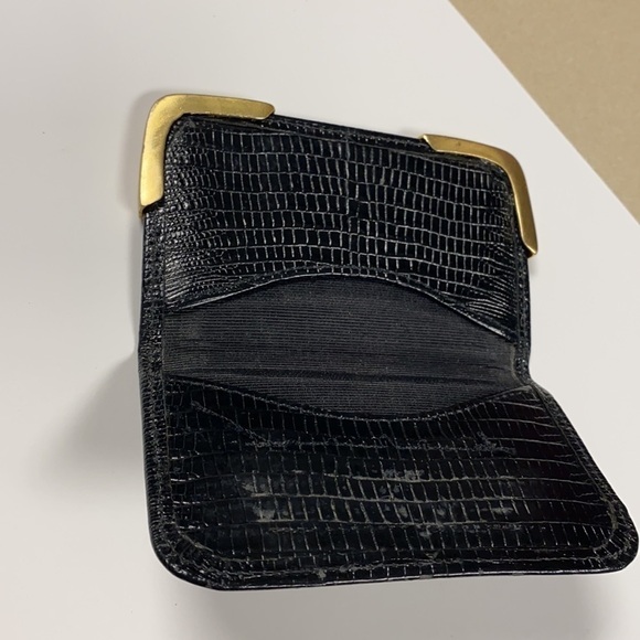 Croc Embossed Leather Business Credit Card Holder - Picture 2 of 8